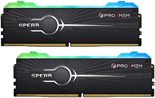 Proxmem Spear DDR5 RAM RGB 32GB 5200MT/S 1.25V CL40-40-40 288 PIN ערכת זיכרון שולחן עבודה-שחור | AMD Expo